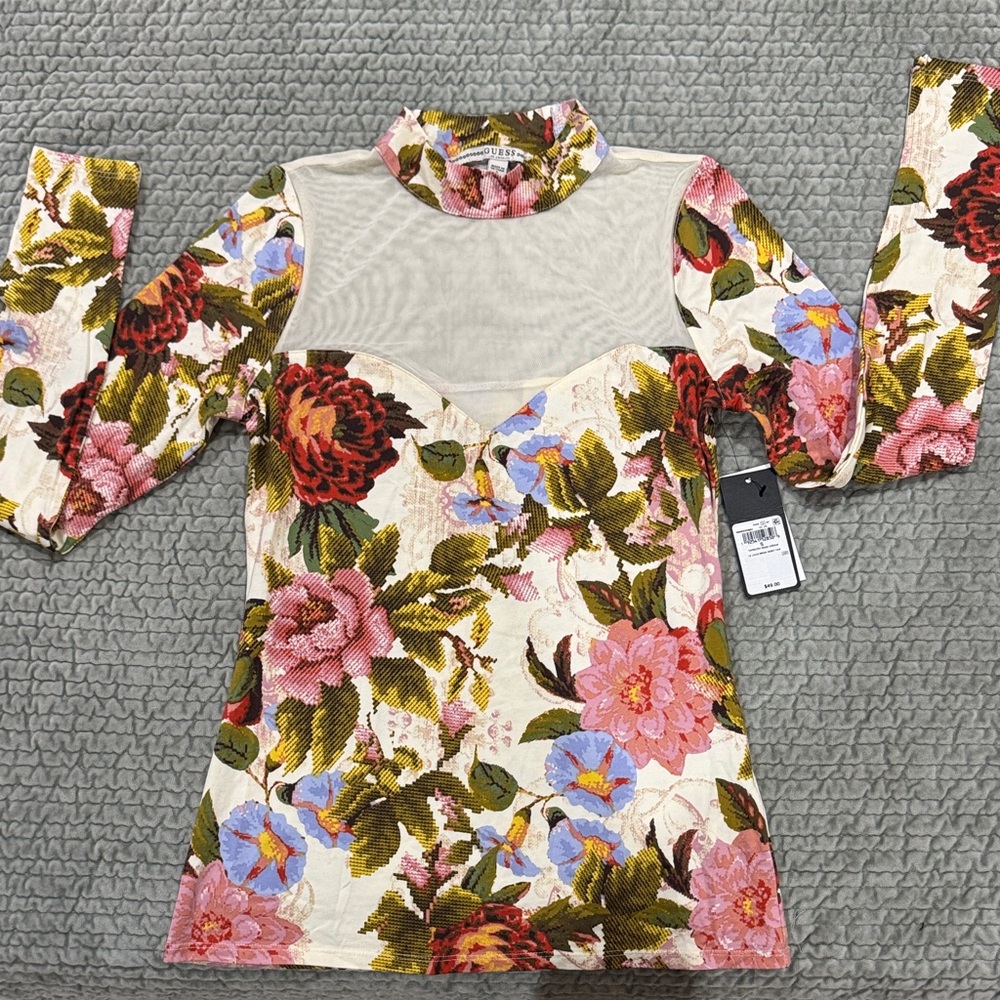 Floral Mesh Women's Top